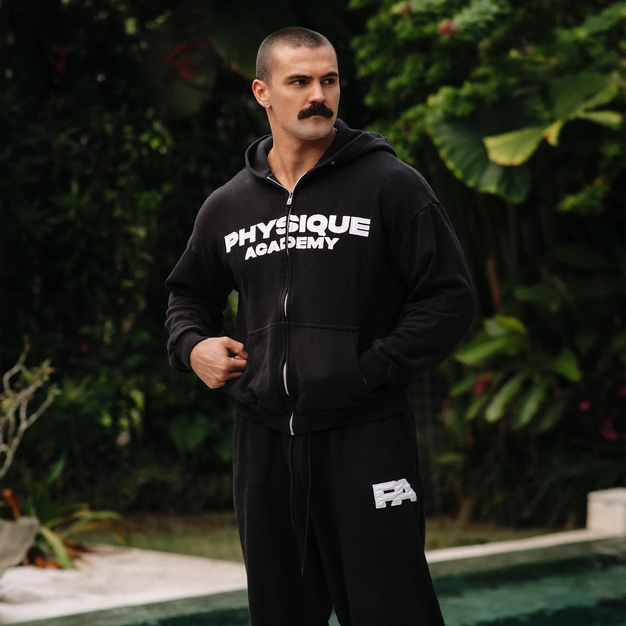 Physique Academy Bold Zip-Up Black Hoodie
