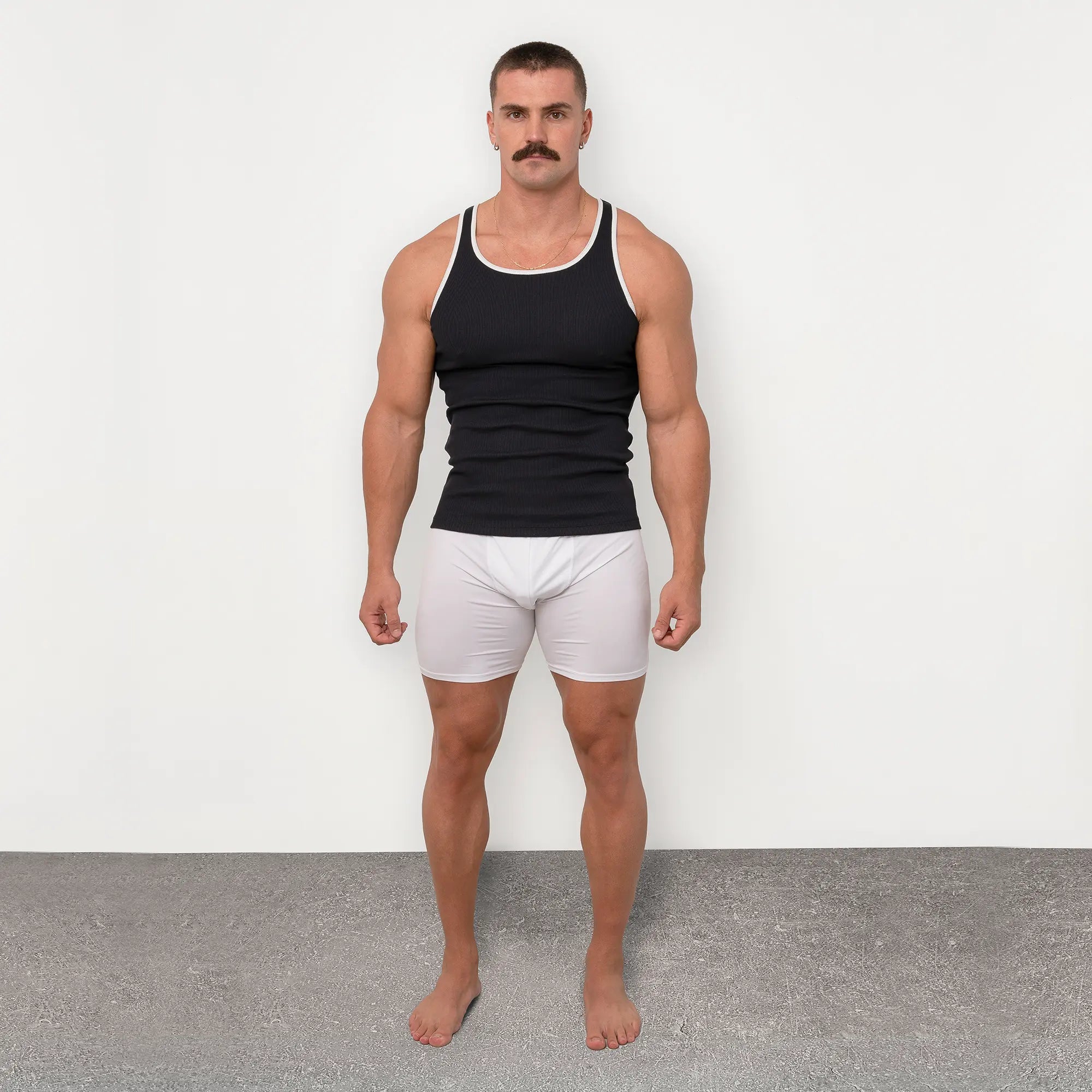 Physique Academy Rib Tank Back White Edges