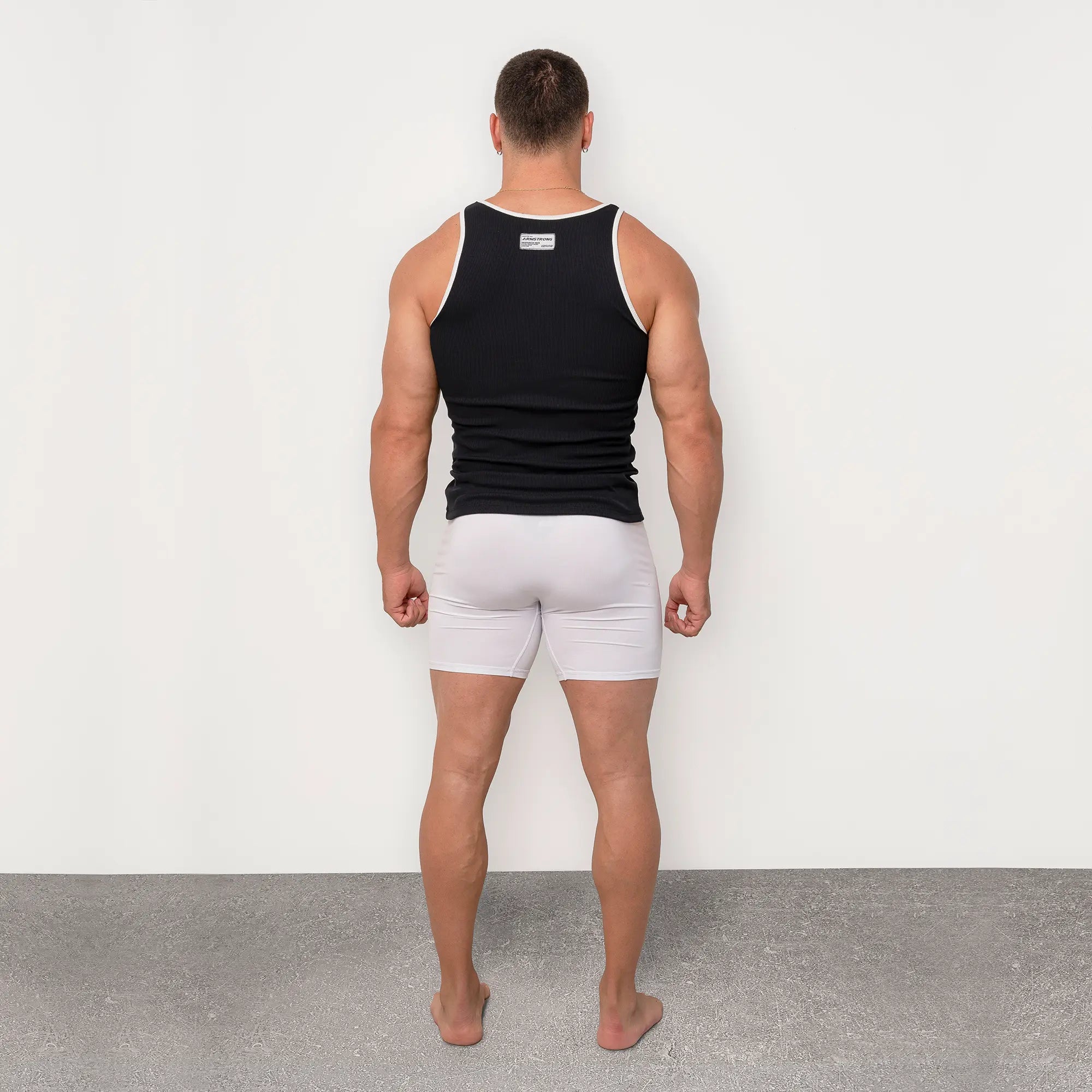 Physique Academy Rib Tank Back White Edges