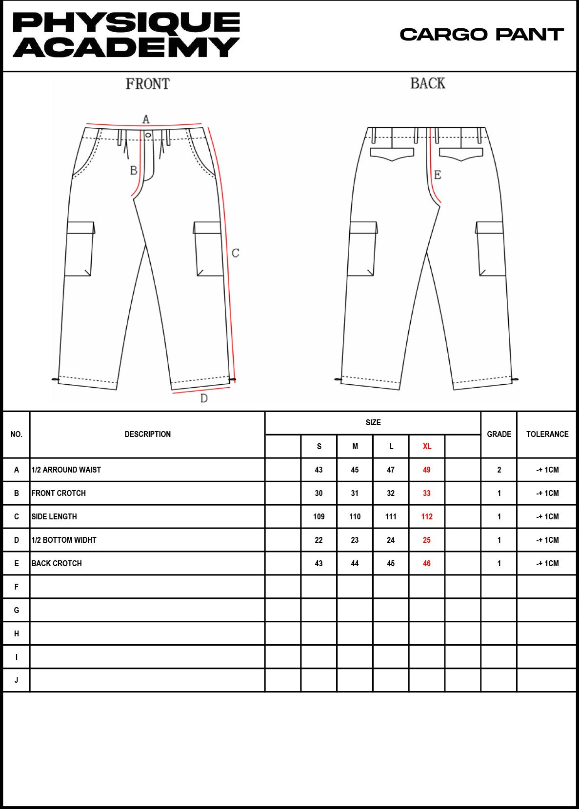 Physique Academy Black Cargos
