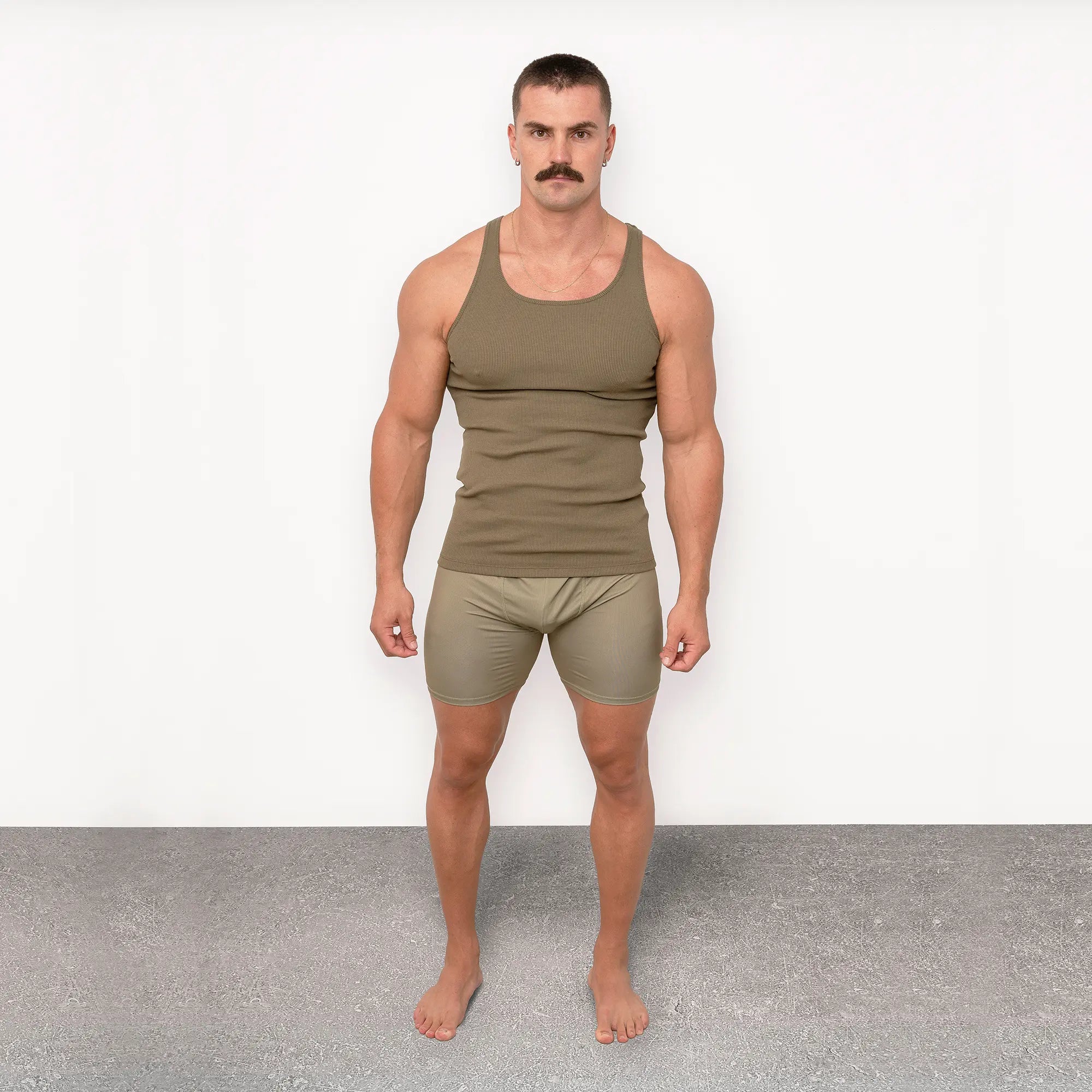 Physique Academy Rib Tank Khaki