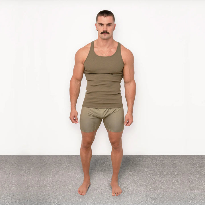 Physique Academy Rib Tank Khaki