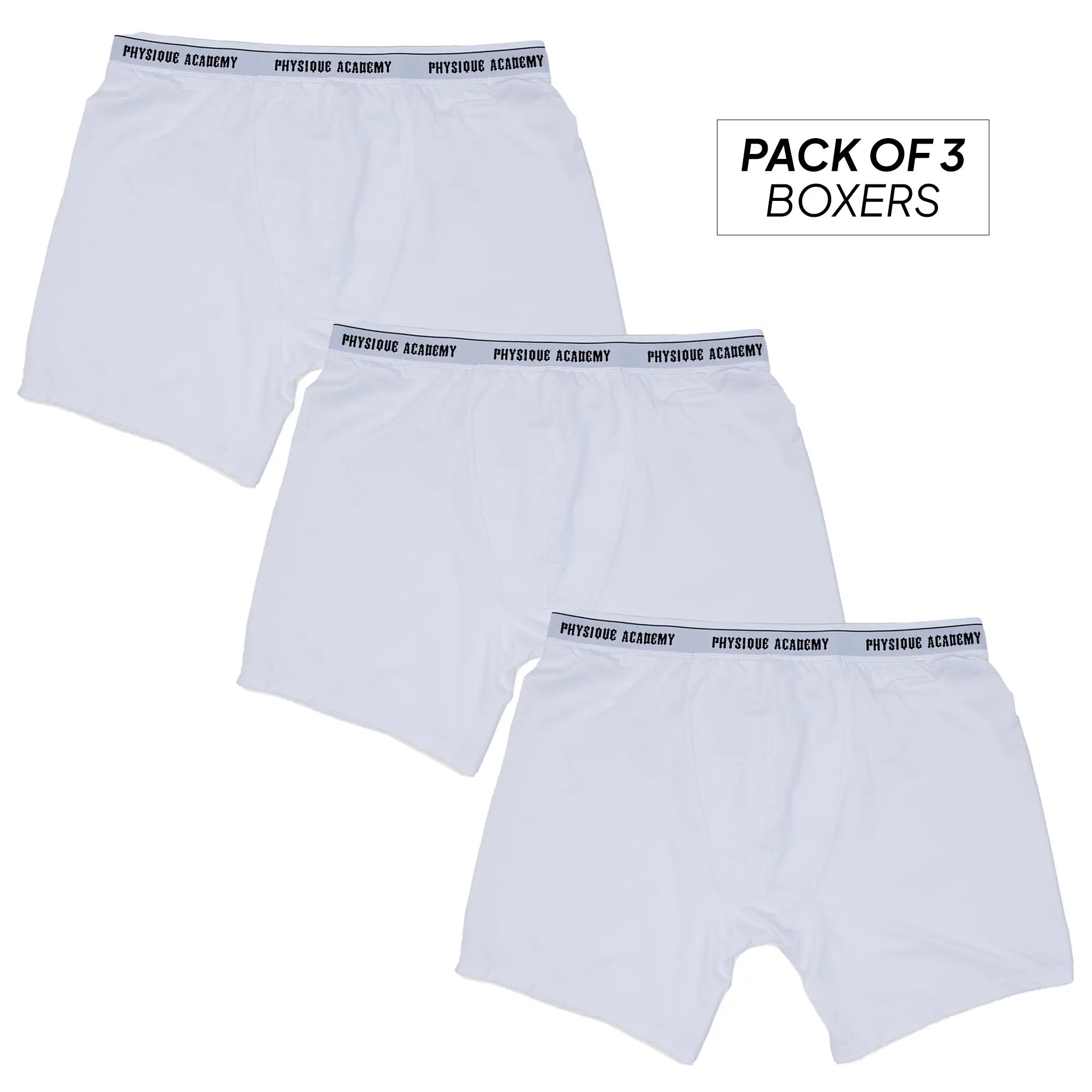 Physique Academy White Boxers - Pack of 3