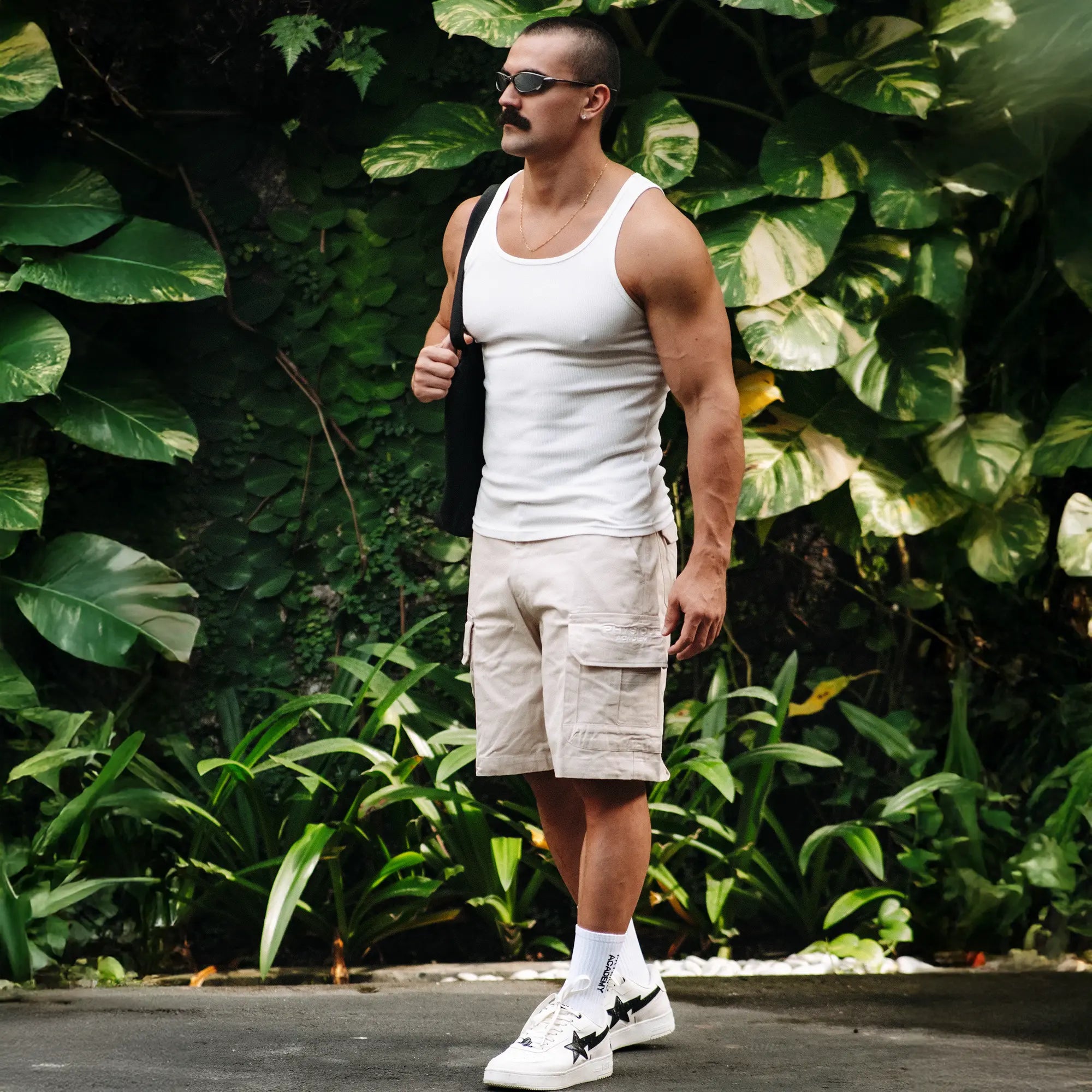 Physique Academy Light Beige Cargo Shorts