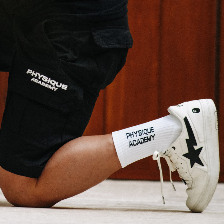 Physique Academy Branded White Socks (Pack of 3)